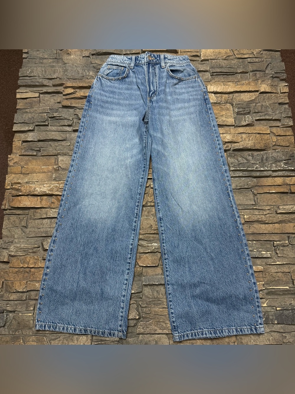 NEW Cotton: On Relaxed Wide Leg Jeans Womens 26 Blue Mid Rise Medium wash NWT - Picture 7 of 12